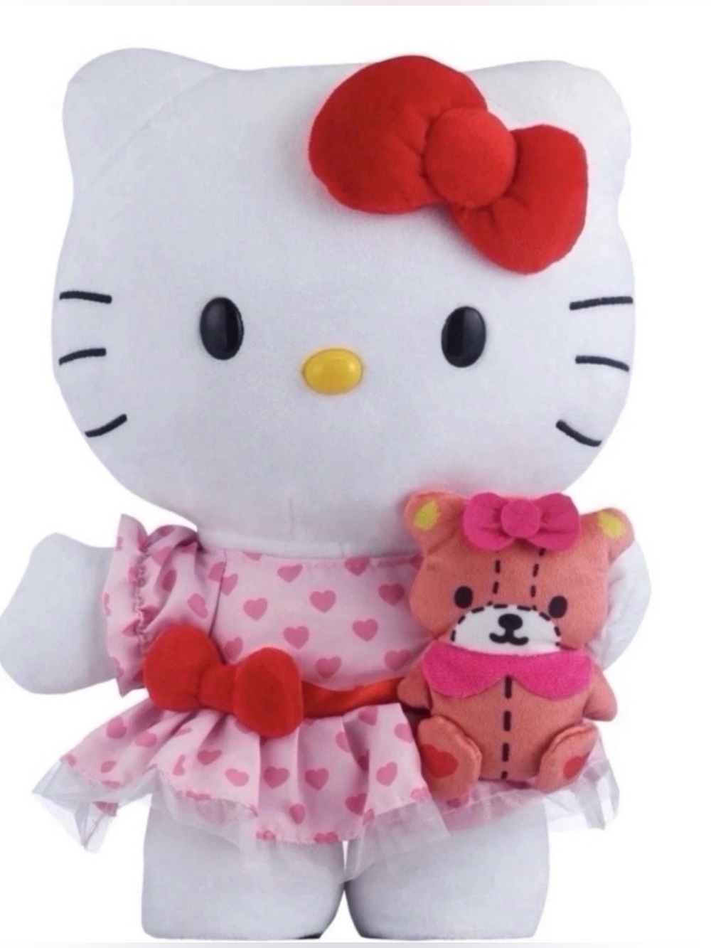 Dancing Hello Kitty Pink Heart Dress Plush Toy with Teddy